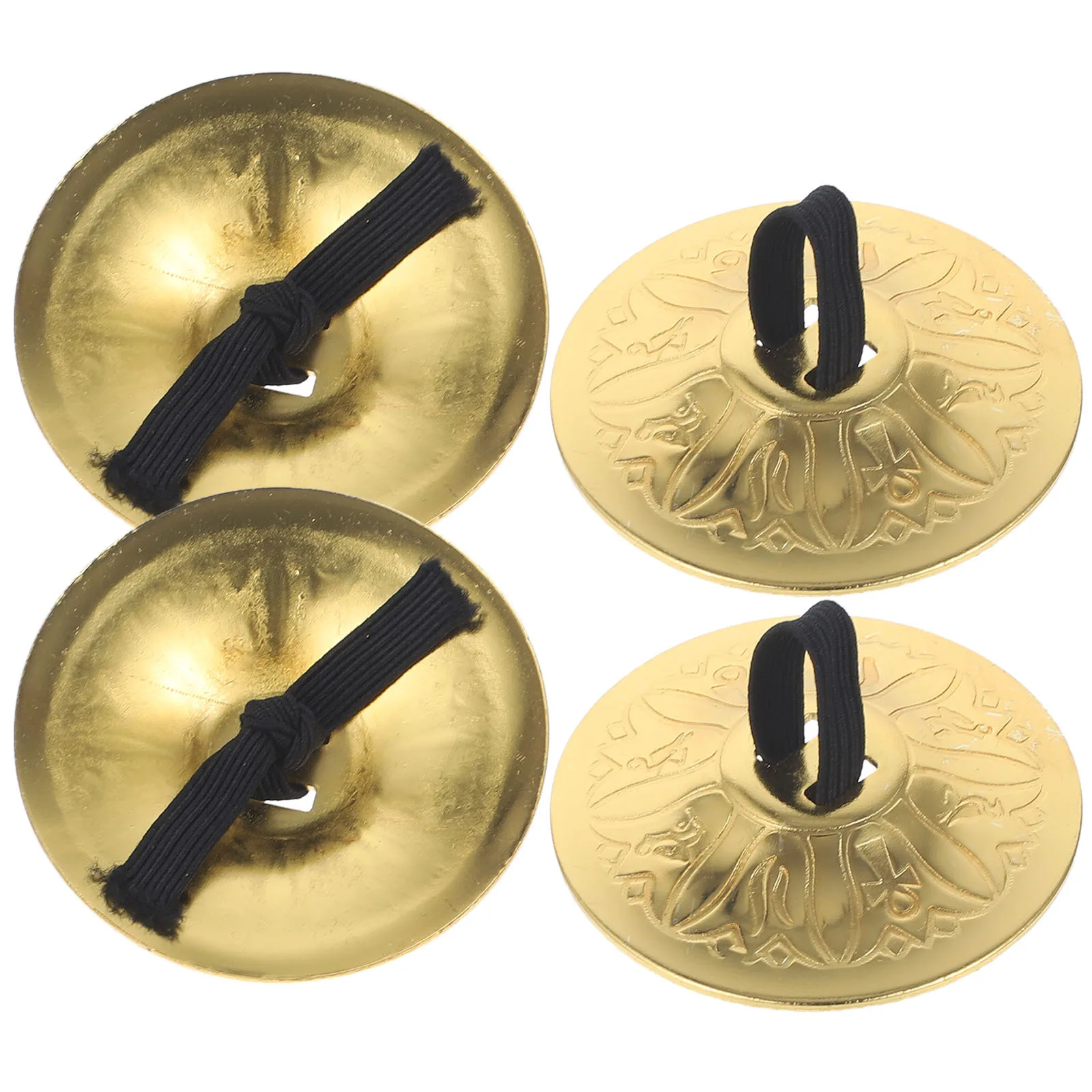 

2Pairs Premium Copper Finger Cymbals Percussion Training Hearing Durable Dancing Props Small Finger Cymbals