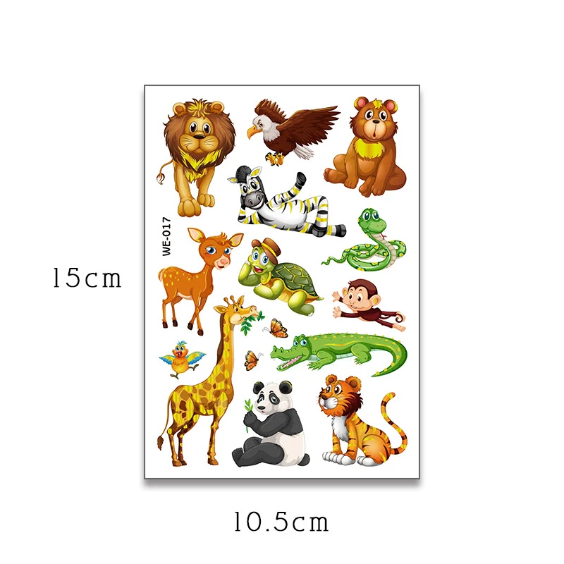 Animal Tattoos Sticker Forest Safari Birthday Party Jungle Theme Decor Wild Children Birthday Decoration