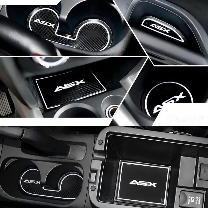 For Mitsubishi ASX 2012 2013 2014 2015 2016 2018 Accessories Car Styling Trim Non-Slip Door Pad Cup Gate Slot Mat