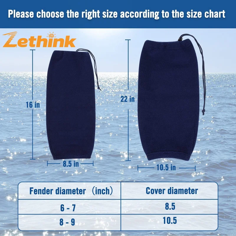 Customized OEM neoprene boat fenders cover navy blue polyester thick wear-resistant boat bumper cover