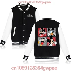 Disney Mickey Minnie Mouse Baseball Jacket Women Hip Hop Harajuku Jackets Streetwear Kids Girls Loose College Coats