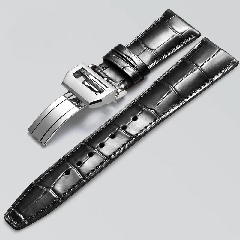 20mm Watch Band for IWC Portofino Mark Replacement Leather Strap Watch Black Coffee Blue Watch Belt Men's Bracelet Hombre Correa