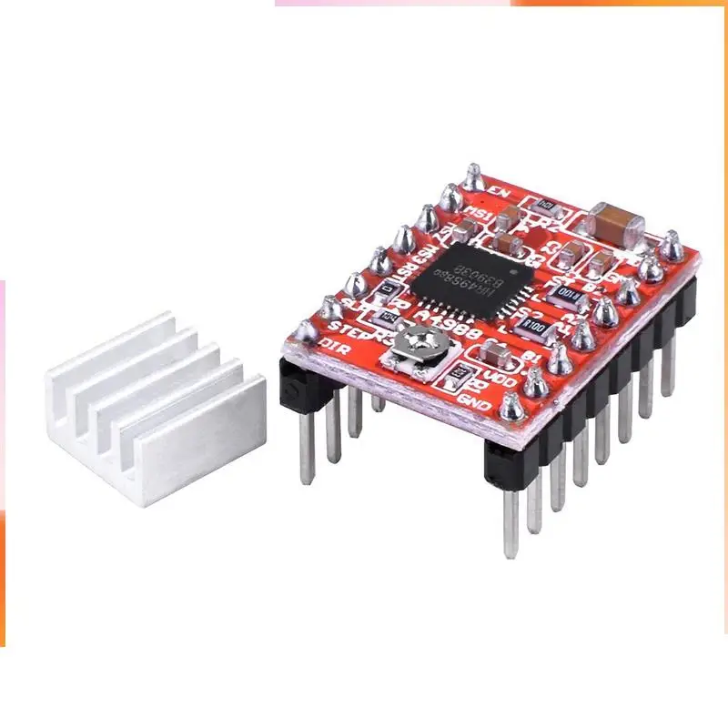 A92Z 10Pcs A4988 Stepstick Stepper Motor Driver Module With Heat Sink For 3D Printer Reprap Suitable