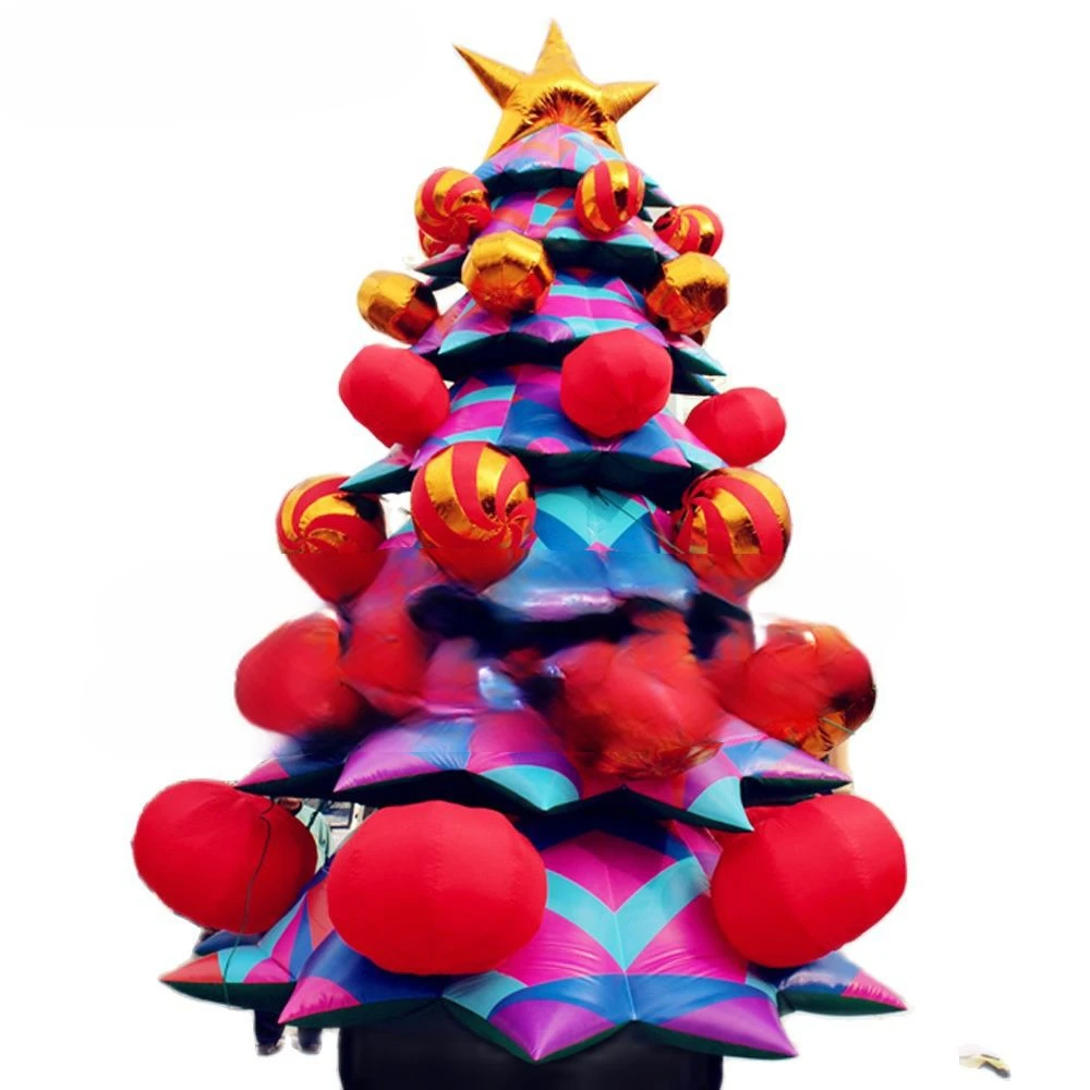 Inflatable Christmas Giant Artificial Purple  Tree for Lawn, Yard and Mall Decoration with Decorative Balls and Stars