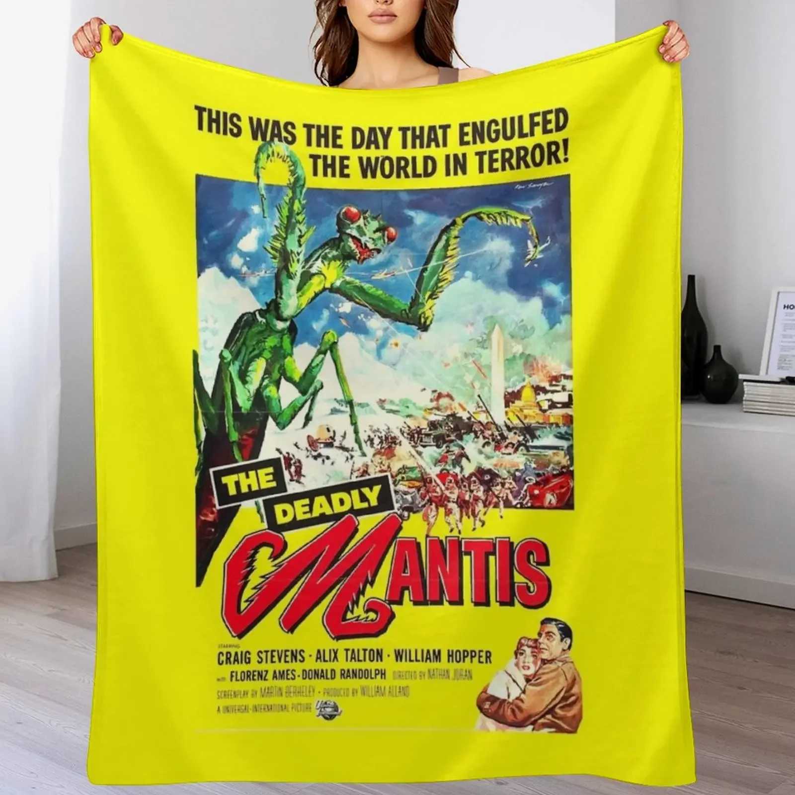 The Deadly Mantis (1957) - Classic Film Throw Blanket Soft Warm Blanket Gift for Grandparents