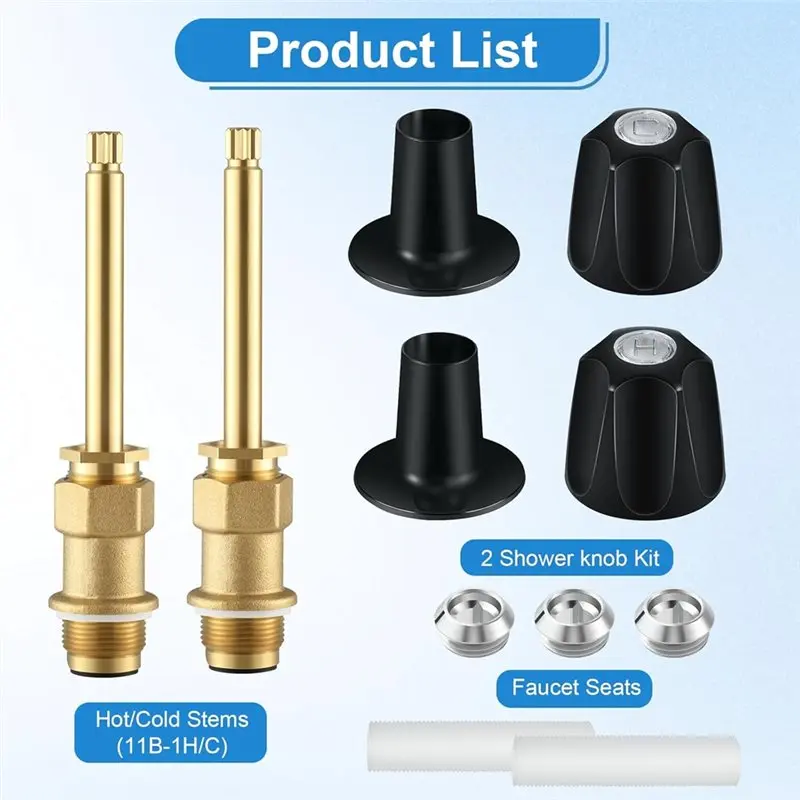 Premium-Metal Matte Black Shower Knob, Bathtub Shower Trim Kit, For Price Pfister Shower Faucet Handle, Rebuild Repair Kit