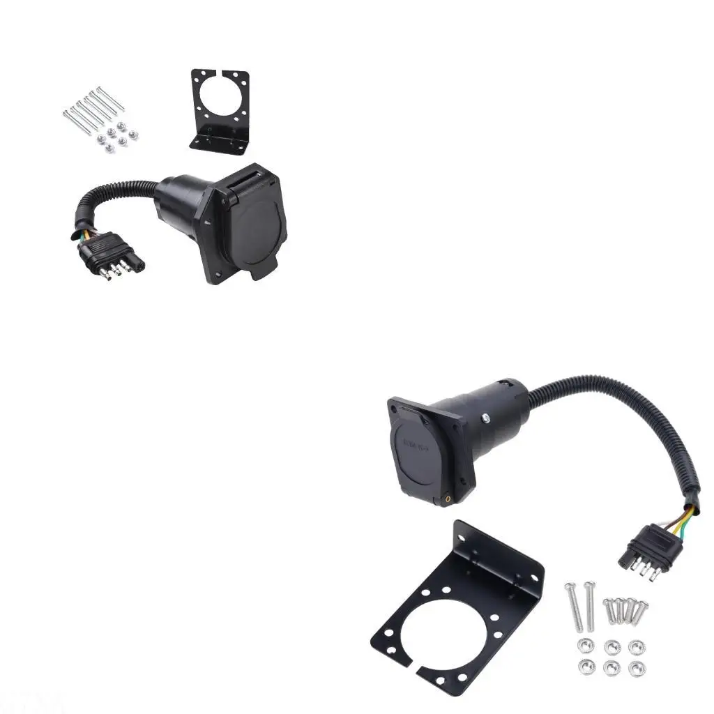 

G7NA Wearproof Receptacle Adapter 4-Way Flat Truck to 7-Way Blade Ouelet Connector RV Circuit Safety Equipment