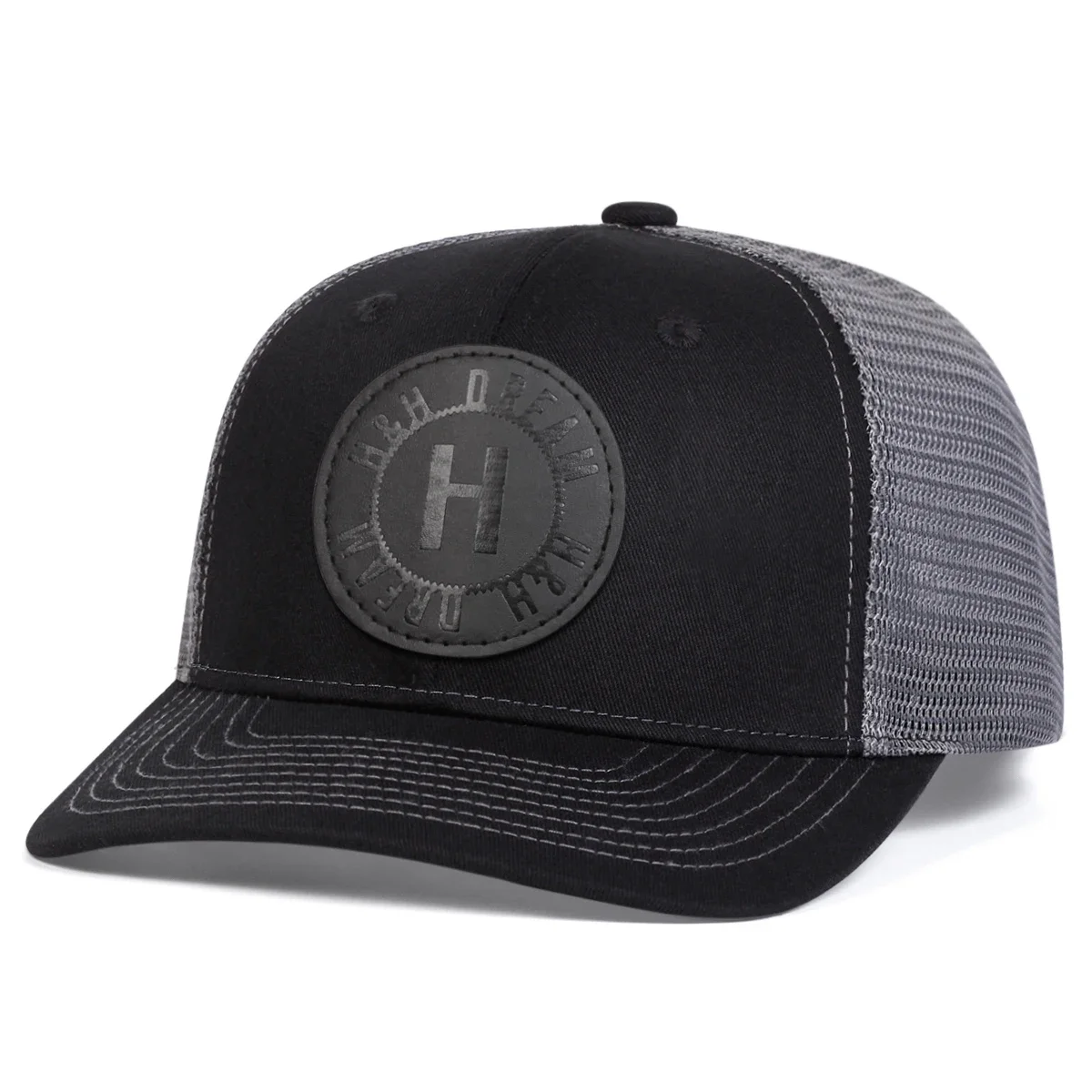 Unisex H Round Leather Label Baseball Net Caps Spring and Summer Outdoor Adjustable Casual Hats Sunscreen Hat