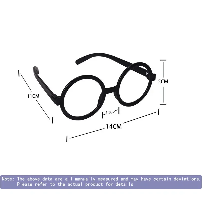 6/12/18pcs Wizard Glasses Round Frame Glasses No Lens Halloween Costumes Harry-potters Cosplay Props Party Decorations Supplies image 2