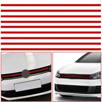 Red Car Stickers Reflective Strips Front Hood Grille Mouldings Auto Accessories Decoration for VW Golf 6 7 Auto Accessories