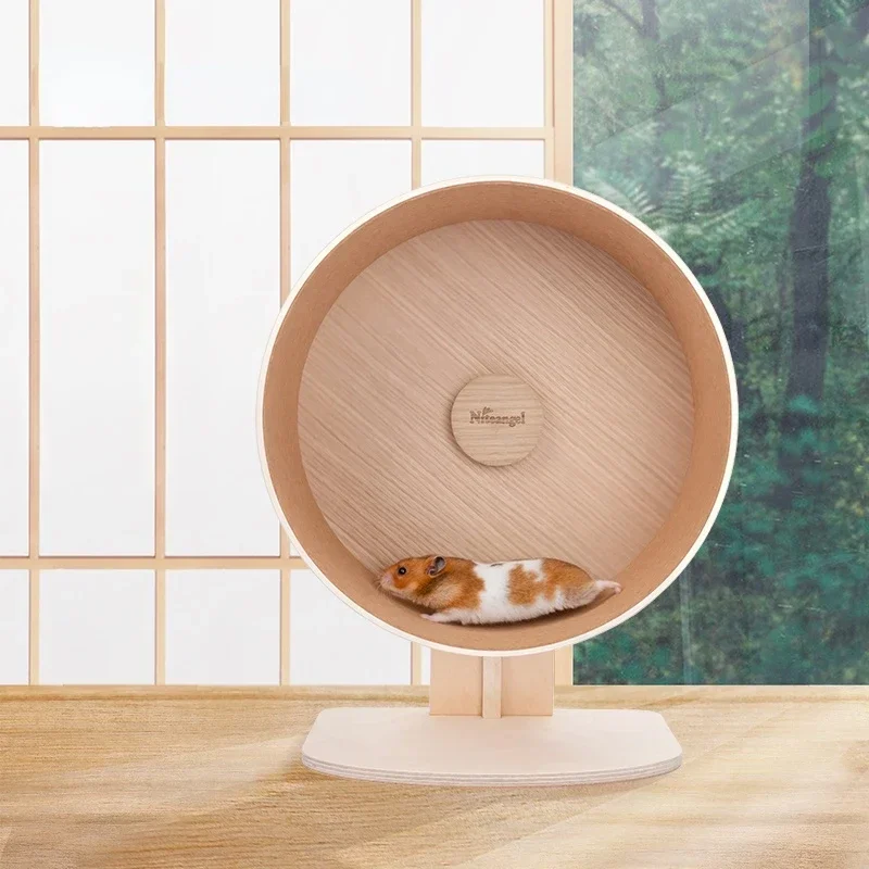 

Wooden Running Hamster Djungarian Hamster Ultra-Quiet Wooden Running Wheel Oversized Cork Mat Running Wheel