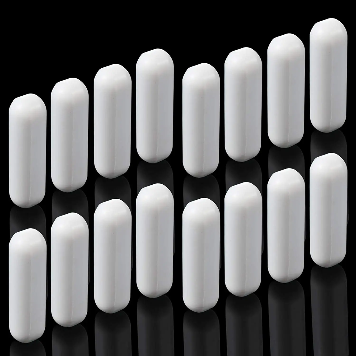 Agitador magnético PTFE de 16 piezas, barra de agitación, barra de placa magnética, barra magnética de placa de agitación (30mm/1,18 pulgadas)