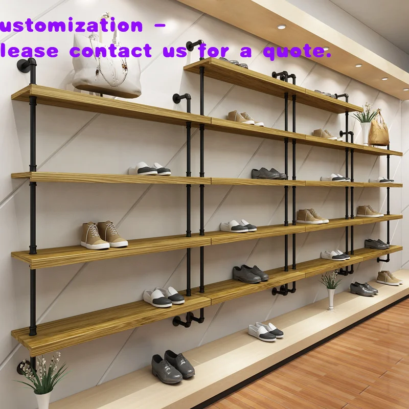 custom.Store Design Customized Wall Mounted Shoe Display Rack and Shoe Cabinet，Suitable mall shoe stores