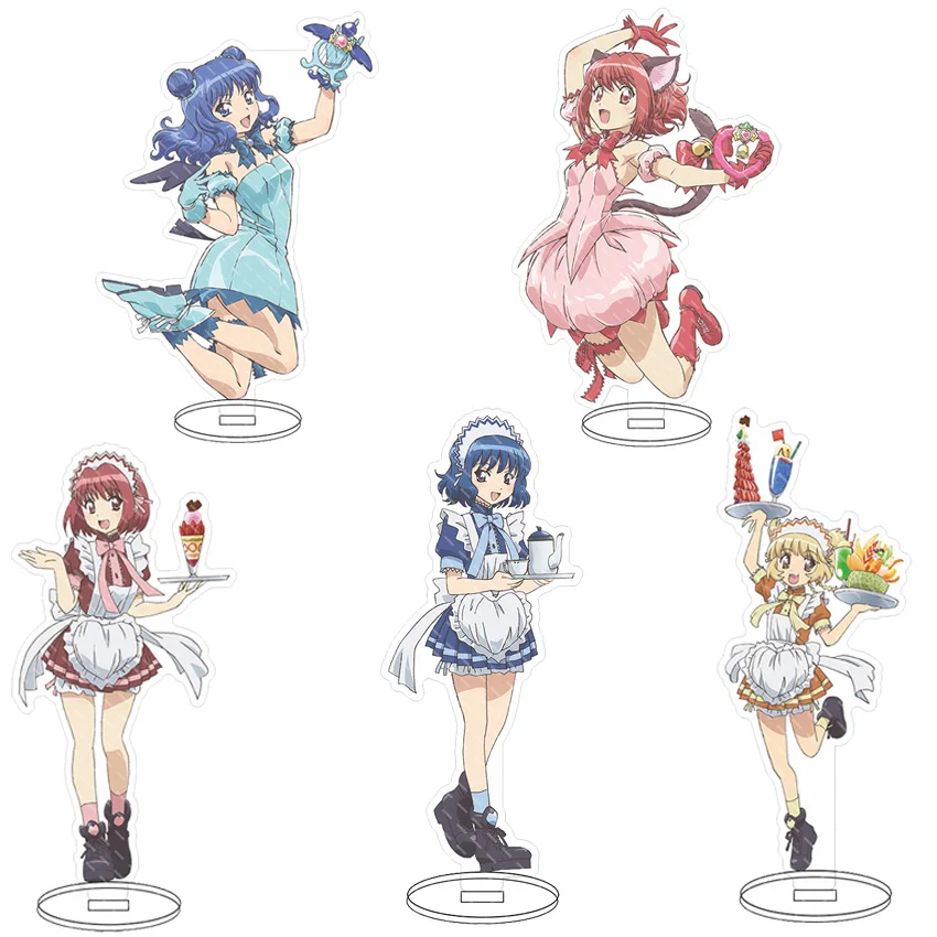 16CM Anime Acryl-Ständer Tokyo Mew Mew Momomiya Ichigo Aizawa Minto Midorikawa Retasu Fuon Purin Cosplay-Figuren Ornamente Geschenke