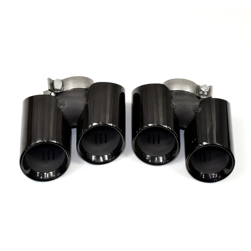 Black Stainless Steel Muffler Tip Exhaust Pipe Exhaust Tip For 11-15 CARRERA 911.1 GTS Style Original Car Square Upg Four Outlet