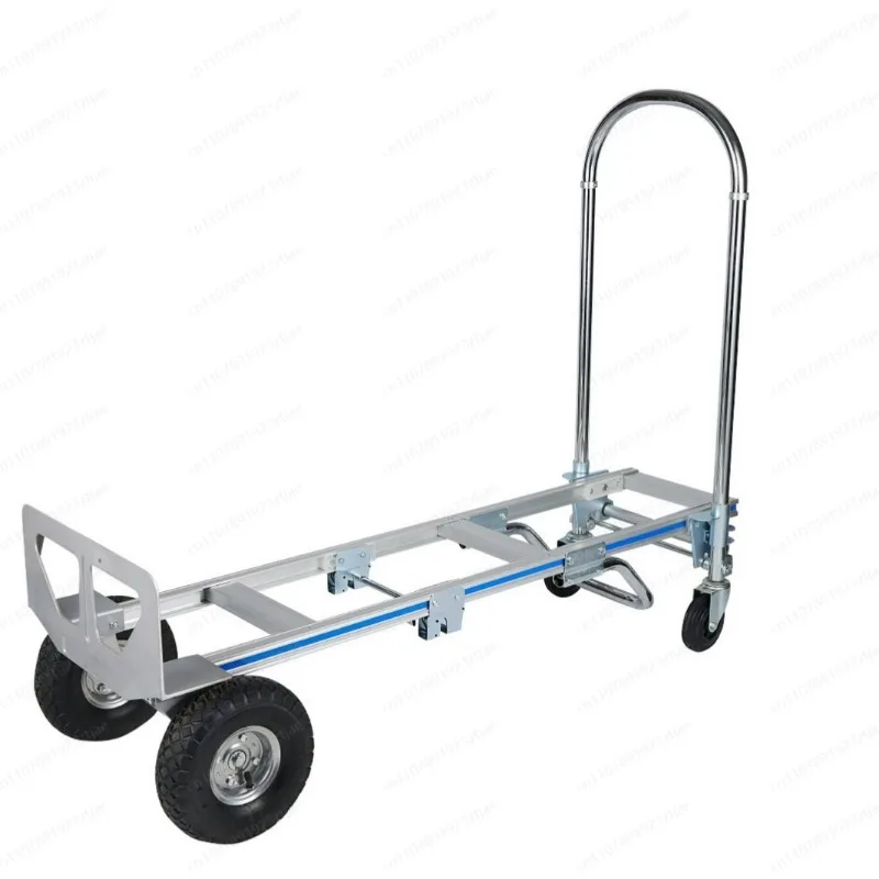 Aluminum Alloy Flatbed Truck Load King Folding Trolley Tiger Truck Luggage Cart Four-Wheel Platform Hand Trailer