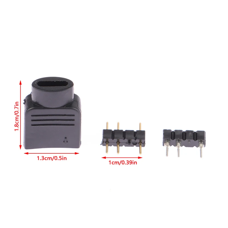 100% New 1Set ARGB 5V 3Pin Connector Adapter With Inner Core Plug Connector For Making ARGB Lamp Light Cable, Extension Cable