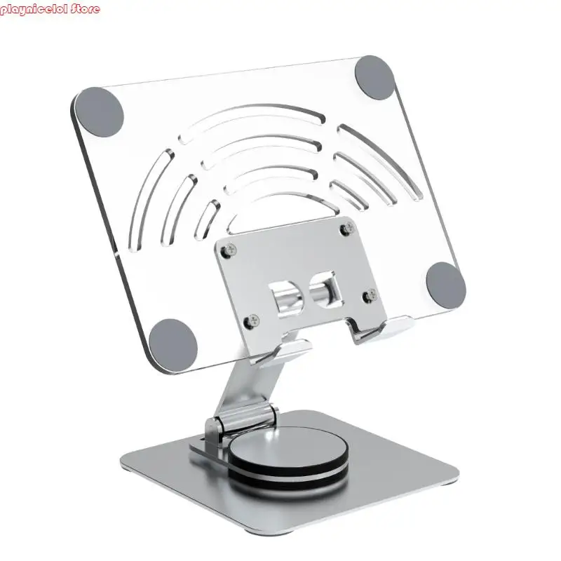 E8BA Foldable Tablet Stand With 360 degree Rotation Height Adjustment Aluminum Holder For 12.9Inch Devices