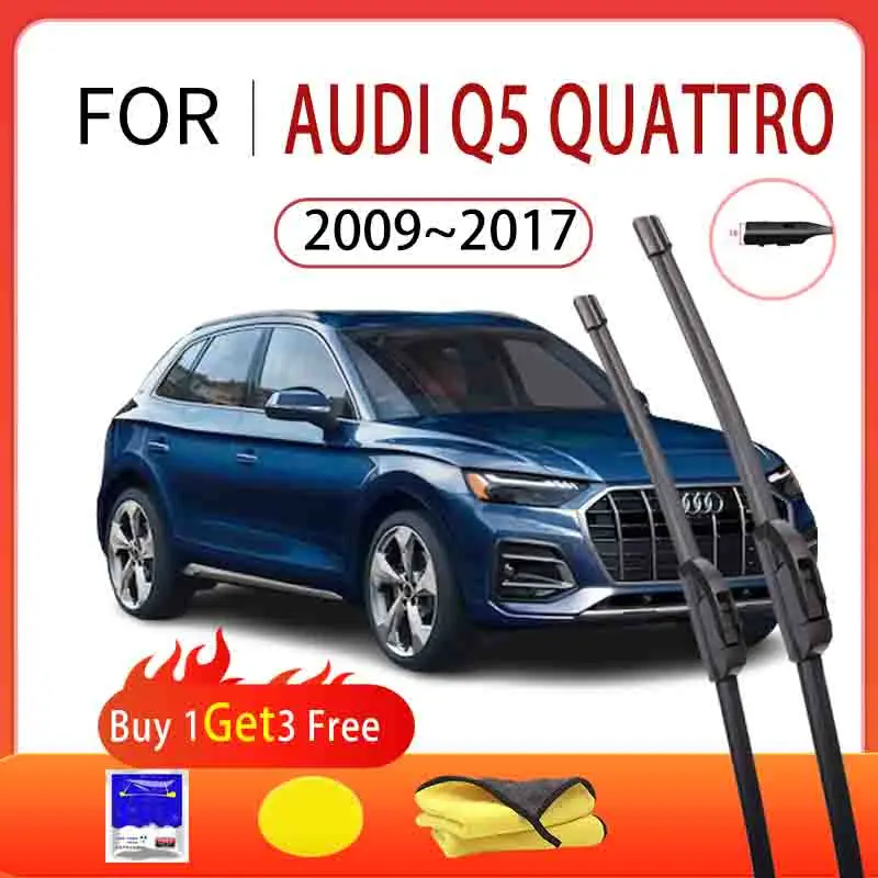 

For Audi Q5 quattro 2009~2017 2010 2011 2012 Car Front Wiper Multifunctional Boneless Silent Wiper Blade Rubber Strip Auto Parts