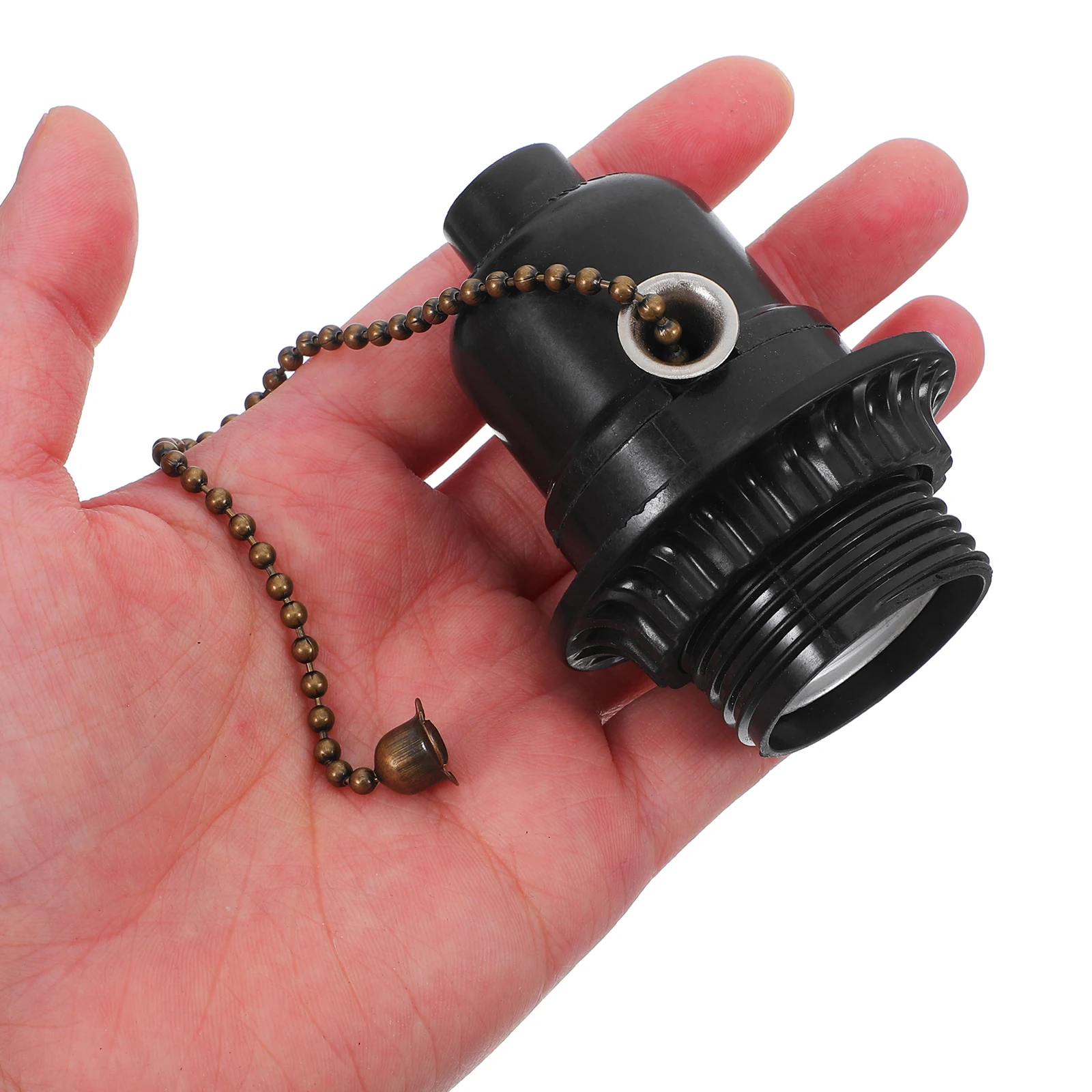 

Винтажный патрон для лампы с цепочкой E26, черное металлическое основание, держатель для лампочки для напольных и настольных ламп, патрон с цепочкой