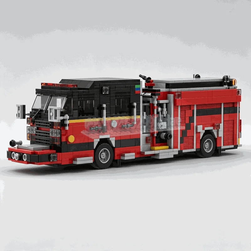 1212PCS Urban Emergency Fire Engine Building Blocks Detailed Rescue Truck Vehicle Model Creative DIY Assembly Toy Dispiay Gift