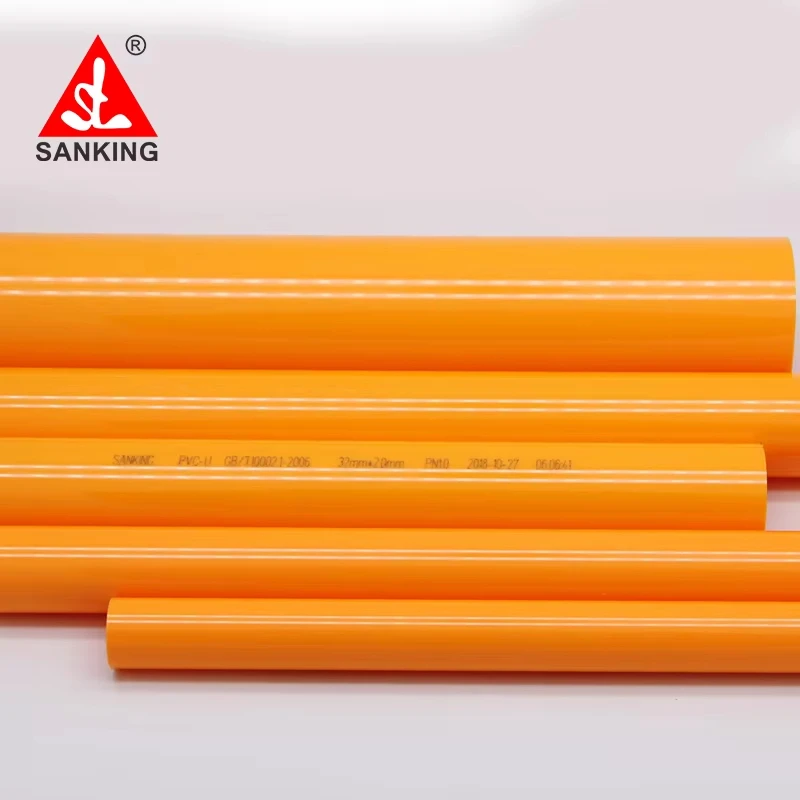 Sanking 2pcs UPVC Orange Pipe 20-50mm Garden Irrigation System Fittings Aquarium Tank Garden Irrigation Water Pipe Connectors