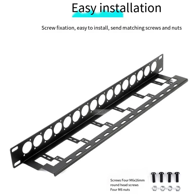 19in 8/12-24 Channels 86 Panel Patch Panel 1U 2U Blank Cabinet Blind Plate Fits D Type XLR RJ45 Network Speaker Socket Connector