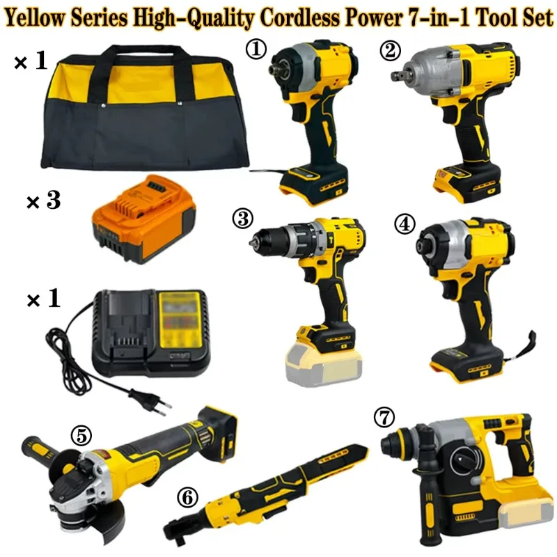 Procurement Price Sales 20V De Tools Set Screwdriver Grinder Wrench Drill 3 Batteries and Charger 11-in-1 Cordless Walt Tool Kit