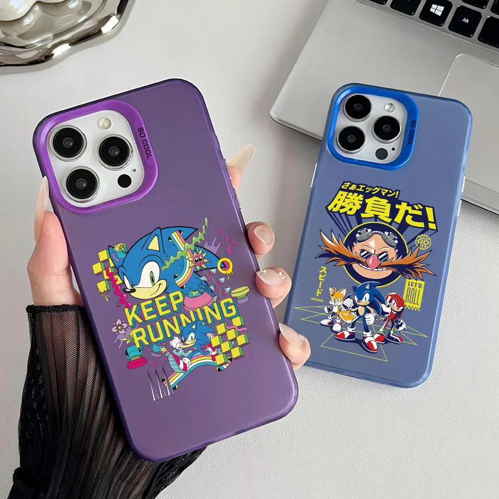 Coque de téléphone S-Sonics amusante et mignonne, finition mate, effet laser Aurora, antichoc, pour iPhone 17 16 15 14 13 12 11 Pro Max Air