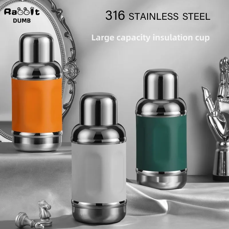 

600ml Large Capacity Pot-belly Thermos Cup,Double Layer Stainless Steel Vacuum Flasks,Leak Proof Outdoor Portable Water Bottle