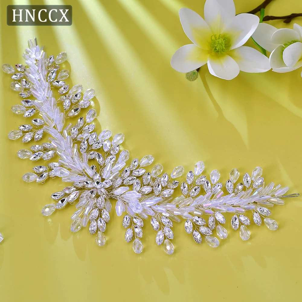 

YouLaPan Crystal Rhinestone Bridal Headband Luxury Wedding Crown Hairband Handmade Beads Jewelry Hair Accessories Headwear HP539