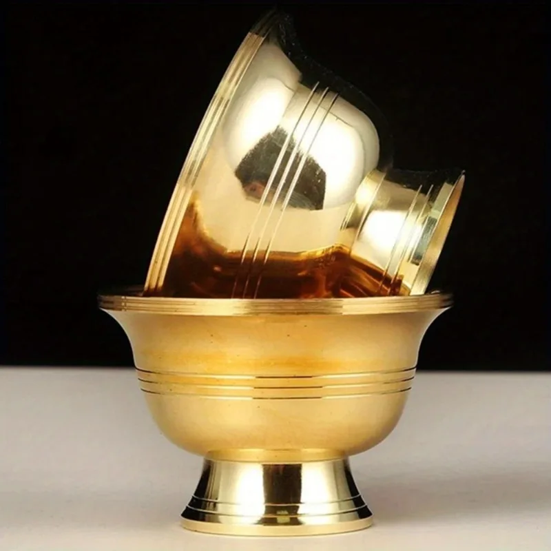 وعاء شرب من النحاس النقي نحاسي صغير ميمون كوب ماء إبداعي مقدس شاي ذهبي هدية منزلية بوذية مزخرفة