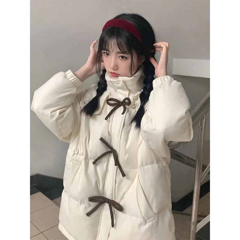 2023 Winter New Parkas Women Korean Design Sense Long Sleeve Solid Color Niche Jacket Loose Cute Versatile Coats Female