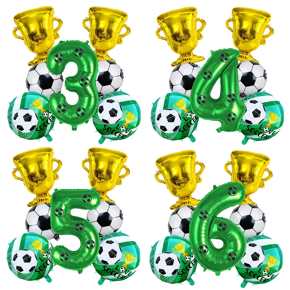 Ensemble de ballons trophée de Football numéro 0-9, 7 pièces, thème de Football pour enfants, fête d'anniversaire, réception-cadeau pour bébé, fournitures de décoration pour Club de Football