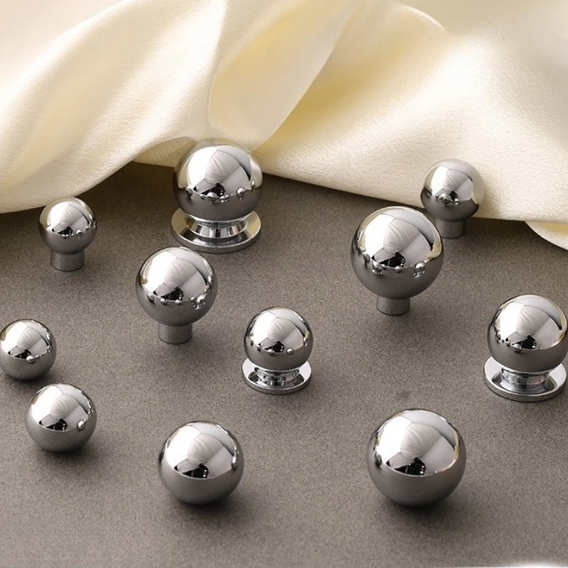 Solid Brass Cabinet Knobs Wardrobe Pulls Drawer Knobs Chrome Plated Kitchen Accessories Dress Jewelry Box for Furniture Hardware