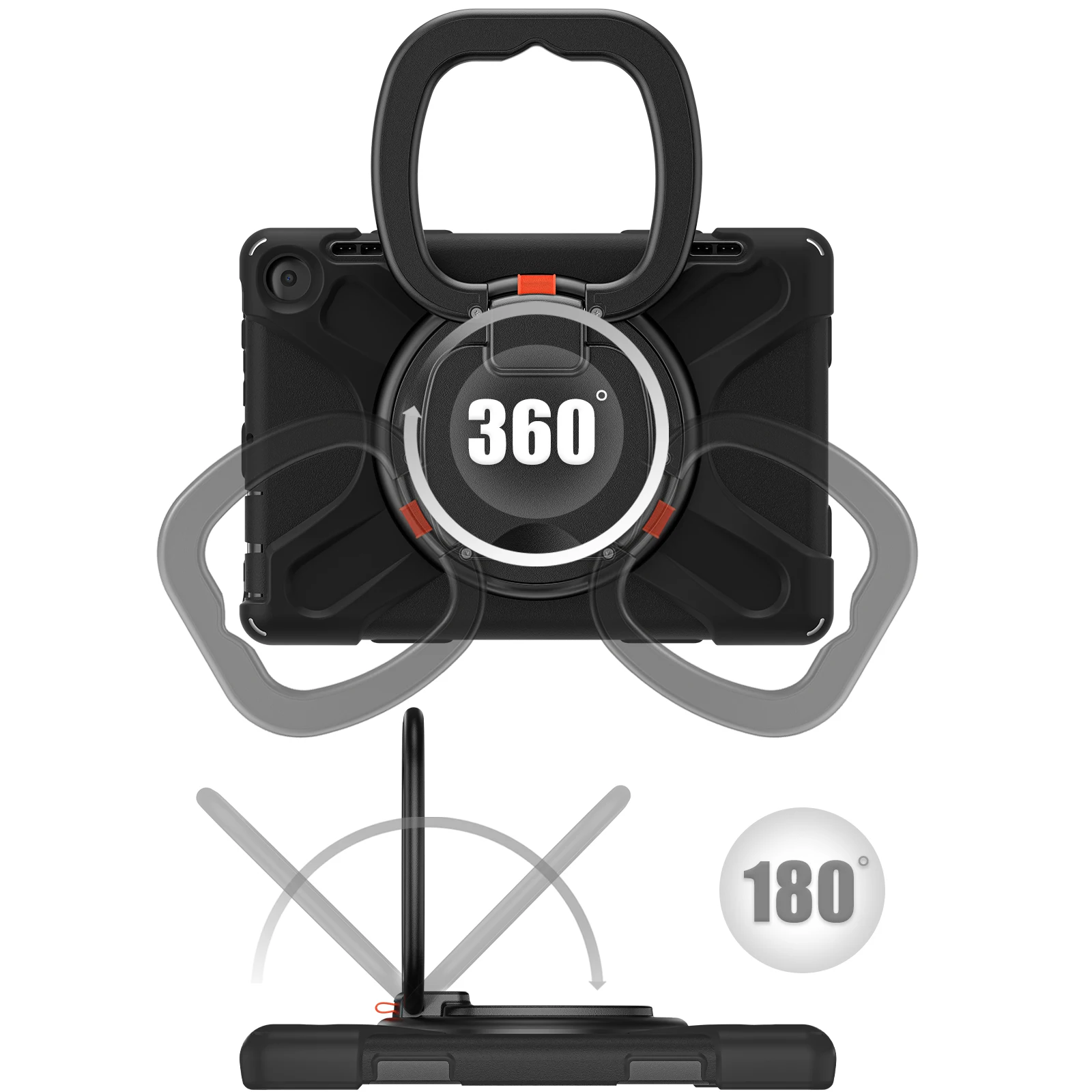 Capa robusta com suporte giratório para amazon fire hd 8 (plus) 2024 2022 8.0 polegadas capa de armadura resistente com alça alça de ombro