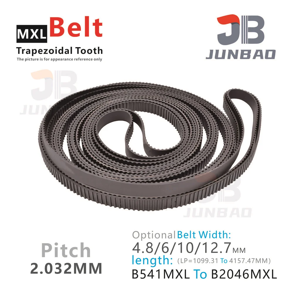 

Trapezoidal Tooth MXL Timing Belt B541 To B2046MXL Length LP=1099.31 To 4147.47MM Width 4.8 6 10 12.7MM Synchronous Toothed Belt