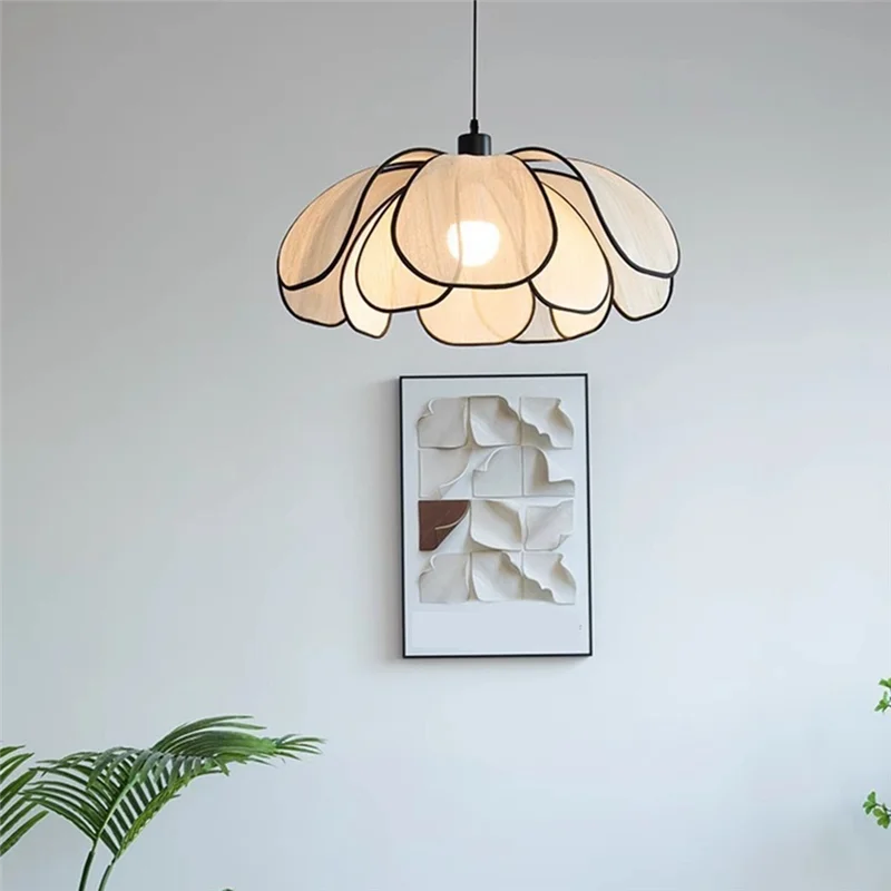 AA81-Vintage Style Lotus Hand-Woven Chandelier For Living Spaces, E27 Socket, AC85-265V Adjustable Color Settings