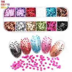 TCT-886 Star Shaped Glitter Smallest 1MM Size Paillettes For Nails Beauty Lady manicure wedding decoration confetti Sewing Craft