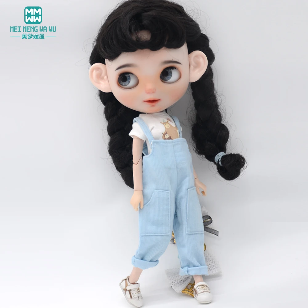 ตุ๊กตาบลายธ์ตุ๊กตาเสื้อผ้าแฟชั่นสบายๆหลวม Overalls Bib สำหรับ Azone OB FR ของขวัญของเล่น