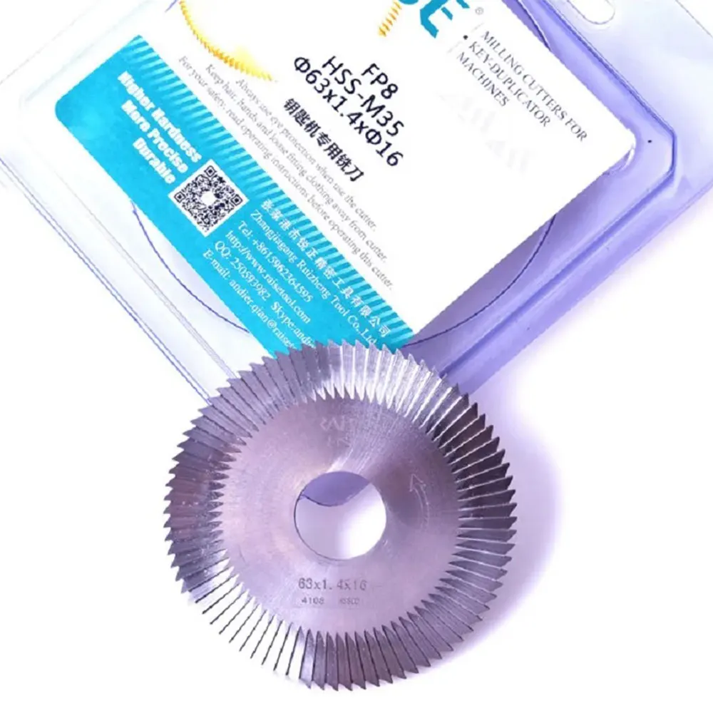 

FP8 HSS M35 Milling cutter 63x1.4x16 carbide key slot cutter for JMA ECCO key cutting machine