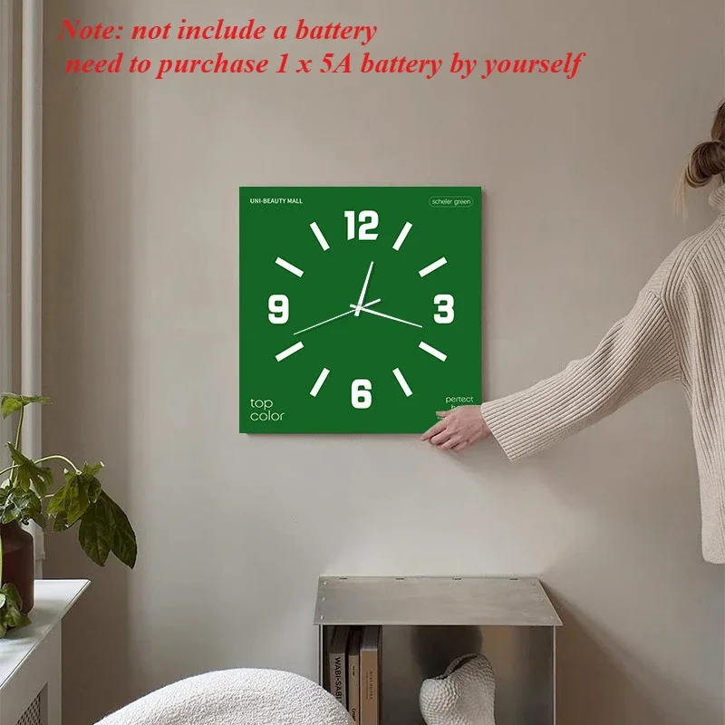 30/40cm Wall Clocks Art Dopamine Style Pendulum Wall Clock Creative Silent No Drill Home Decor Timepiece for Living Room Bedroom