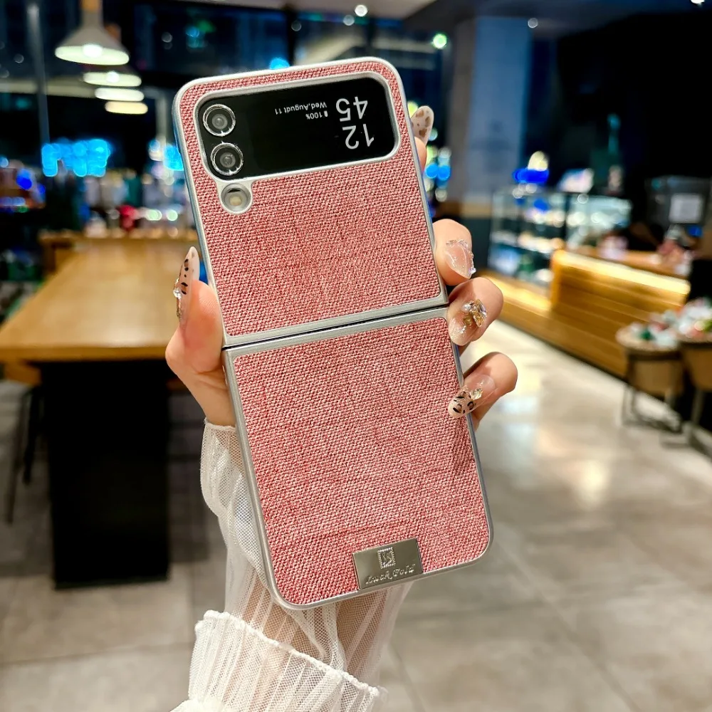 

Роскошный кожаный чехол для телефона Samsung Z Flip 7 6 5 4 3, противоударный защитный чехол Galaxy Zflip7 Zflip6, розовый, синий, принципиально