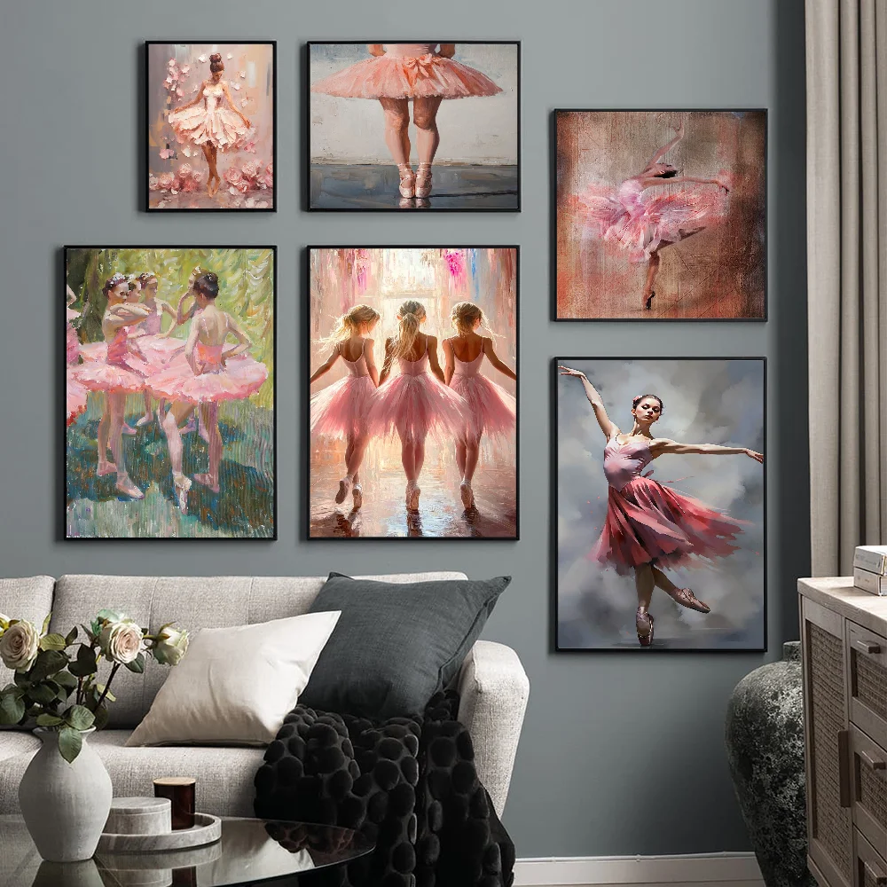 

Graffiti Pink Ballerina Ballet Shoes & Dress Girl Dancer Preppy Classic Vintage Posters Vintage Home Bar Cafe Decor Nordic Decor