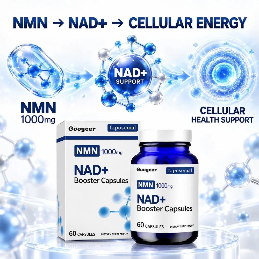 NMN 1000mg NAD+ Booster Capsules for Adults Cellular Health & Metabolism Support with Vitamin C Liposomal Supplement 60 Count