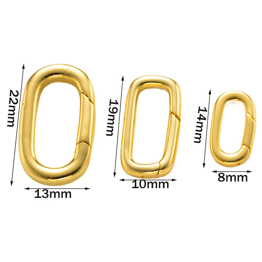 2pcs 18K Gold Filled Oval Carabiner Necklace Clasps Closures Pearl Enhancer Connector for DIY Jewelry Necklace Bracelet Making image 4