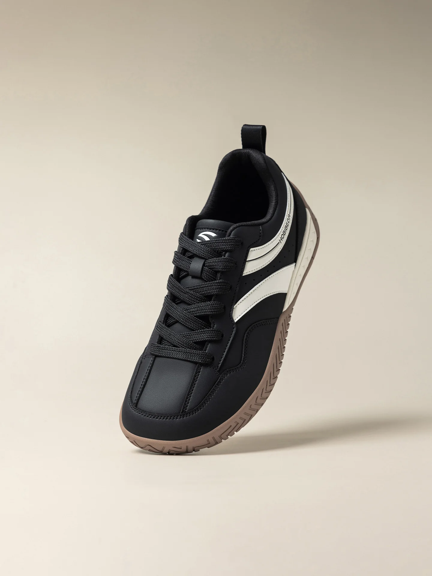 HOBIBEAR Sneakers mit breiter Zehenbox, Unisex, Kunstleder, Walkingschuhe, Retro, bequem, leicht, rutschfest, Schnürschuhe – Detail 5