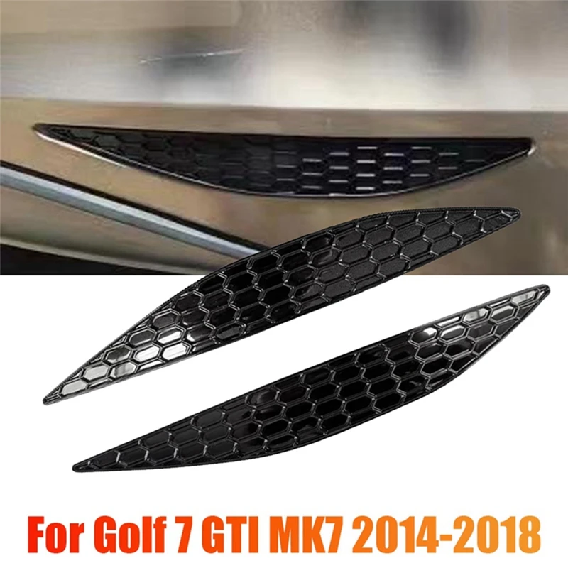 1Pair Rear Bar Honeycomb Reflector Cover Trim Styling For VW Golf 7 GTI MK7 2014-2018 Tail Fog Light Strips Sticker Replacement