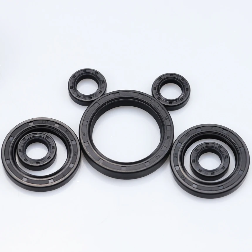 TC 25 26 27 28 30 31 ID Black NBR Rubber Grooved U Lips Spring Joint  Gasket Ring Sealing Rotating Shaft Dust Skeleton Oil Seal