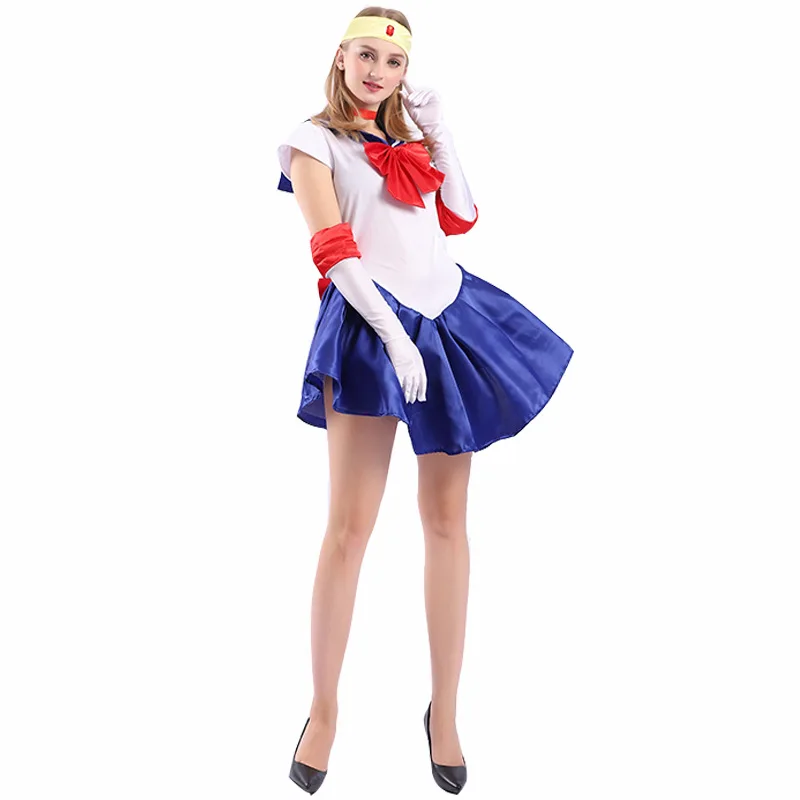 Sailor Moon Cosplay Costume CosZtkhp Pretty Guardian Japanese Cartoon Movie Cosplay Girl Mercury Moon Mars Dress Pretty Soldier